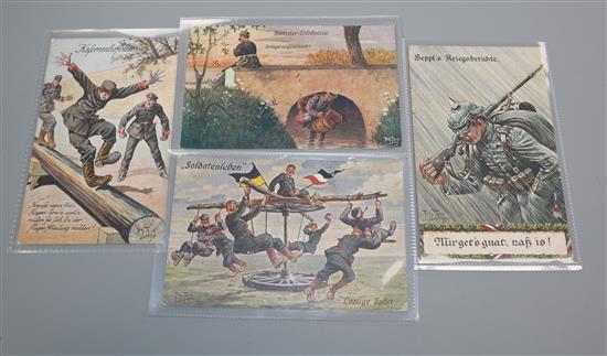 A quantity of German World War II postcards